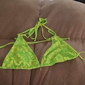 Kulani Kinis Lime Green & Yellow Floral Bikini Top